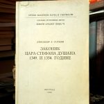 Aleksandar V. Solovjev - Zakonik cara Stefana Dušana 1349. i 1354. godine